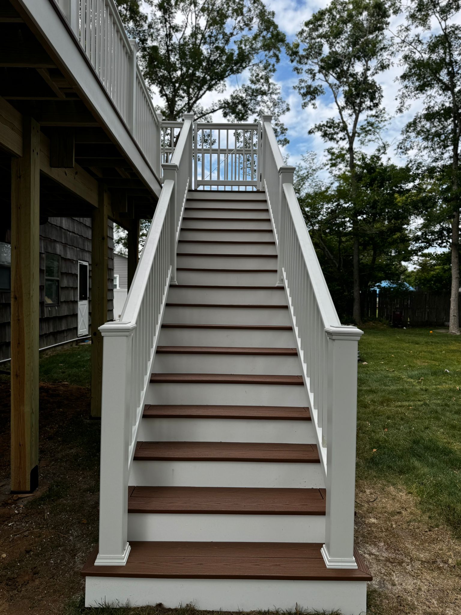 New Deck Installation in Mastic, NY stairs