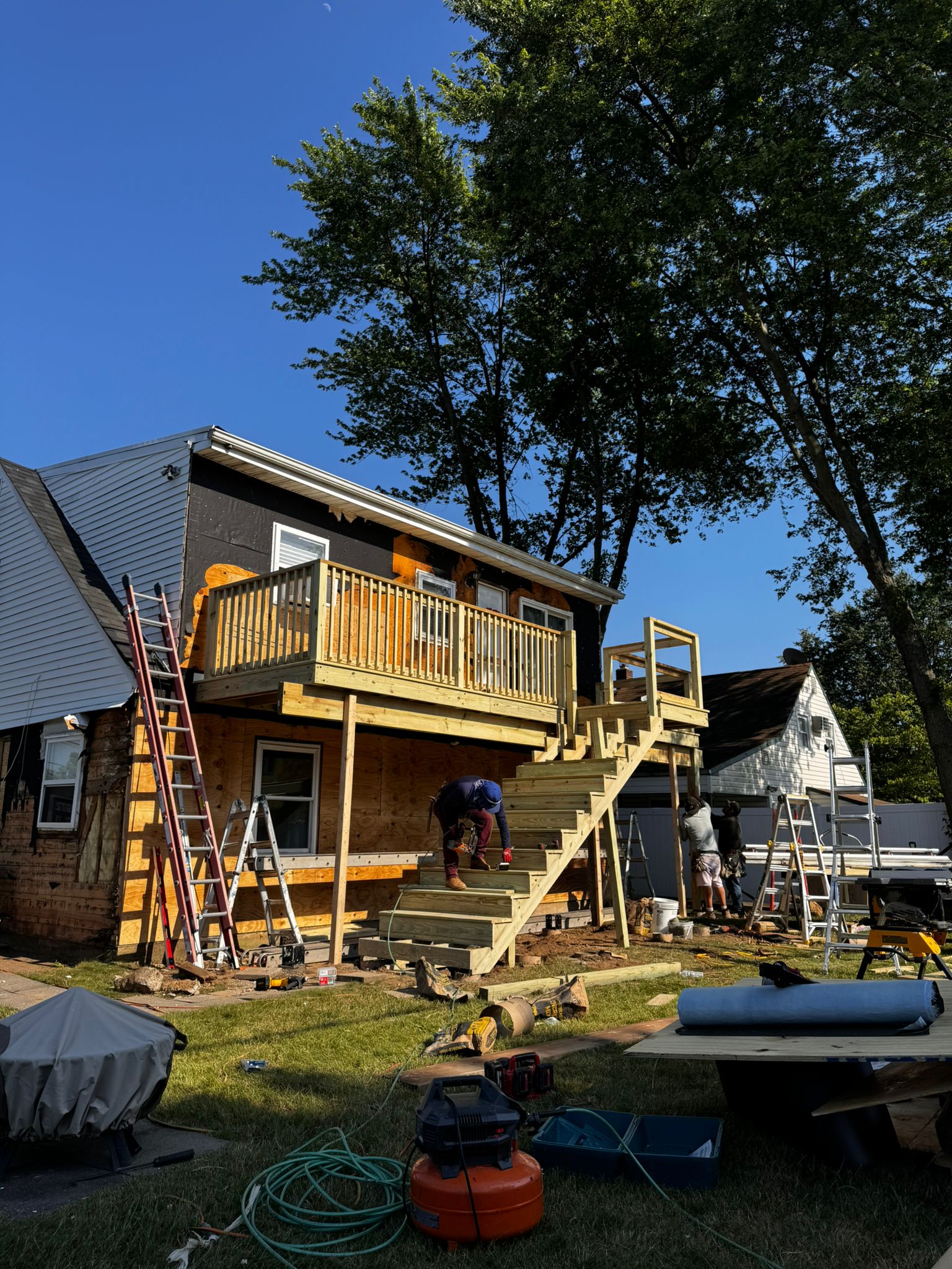 New Deck Installation in Mastic, NY step 1